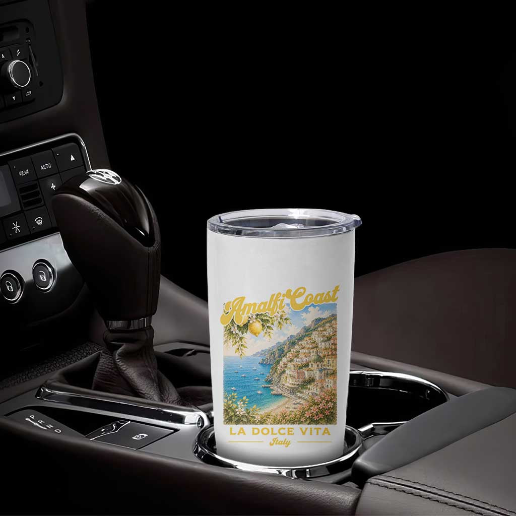 Amalfi Coast La Dolce Vita Italy Tumbler Cup Vintage Summer Amalfi Coast