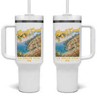 Amalfi Coast La Dolce Vita Italy Tumbler With Handle Vintage Summer Amalfi Coast