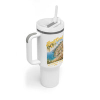 Amalfi Coast La Dolce Vita Italy Tumbler With Handle Vintage Summer Amalfi Coast