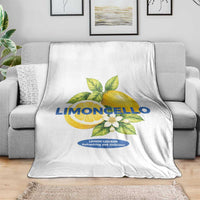 Vintage Limoncello Lemon Liqueur Throw Blanket Citrus Fruit Botanical Italian Summer Graphic