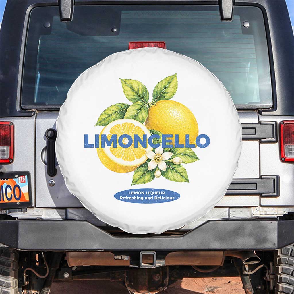 Vintage Limoncello Lemon Liqueur Spare Tire Cover Citrus Fruit Botanical Italian Summer Graphic