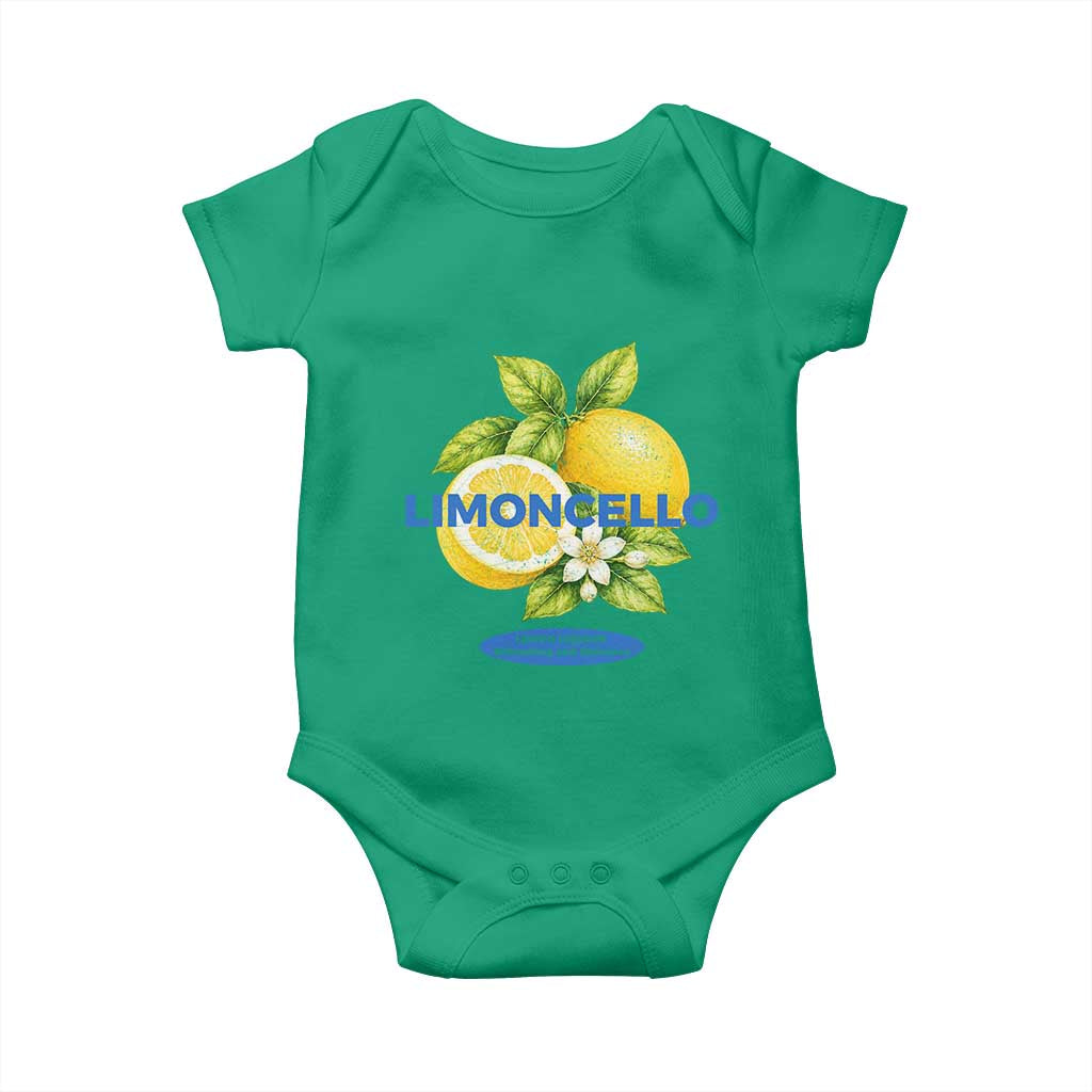 Vintage Limoncello Lemon Liqueur Baby Onesie Citrus Fruit Botanical Italian Summer Graphic