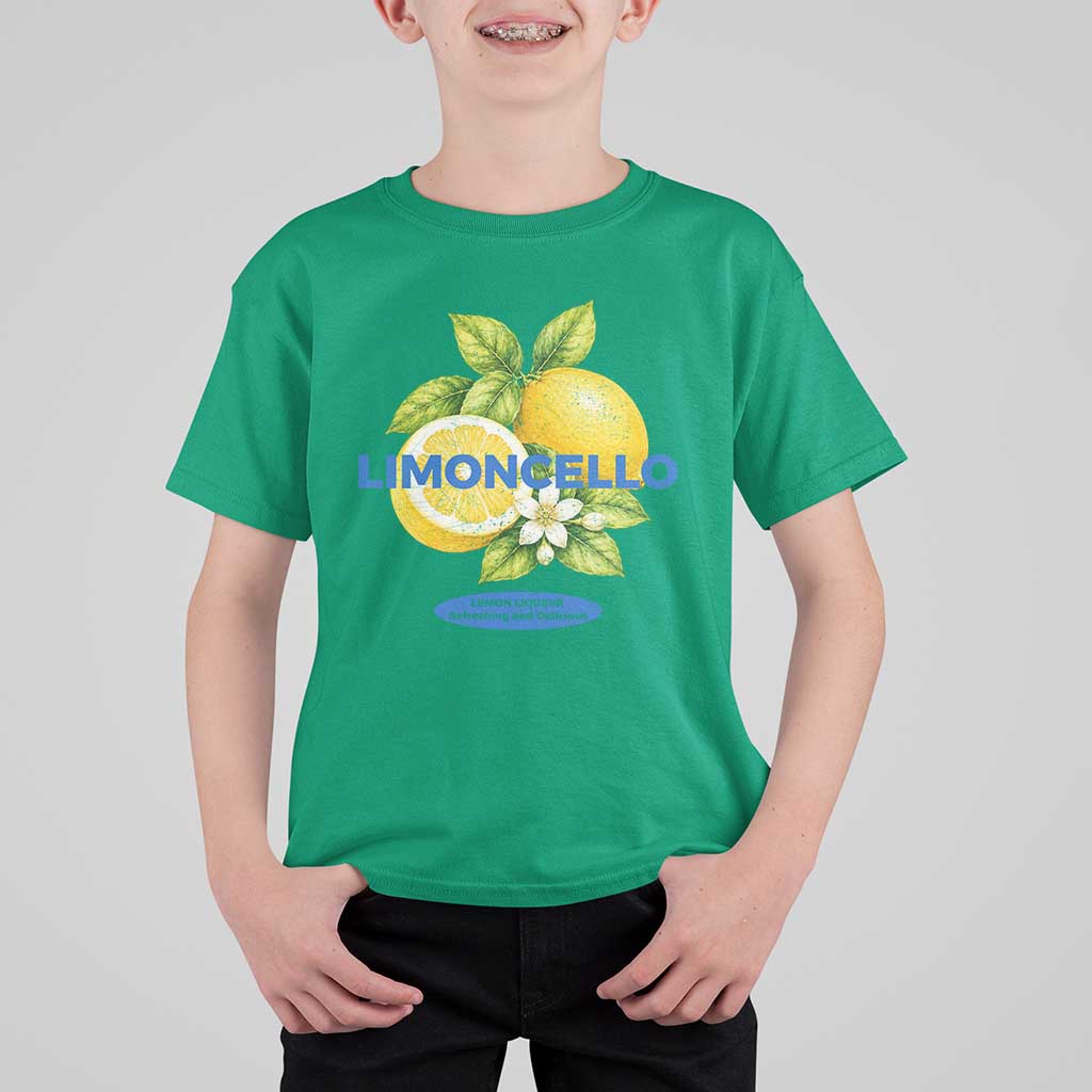 Vintage Limoncello Lemon Liqueur T Shirt For Kid Citrus Fruit Botanical Italian Summer Graphic