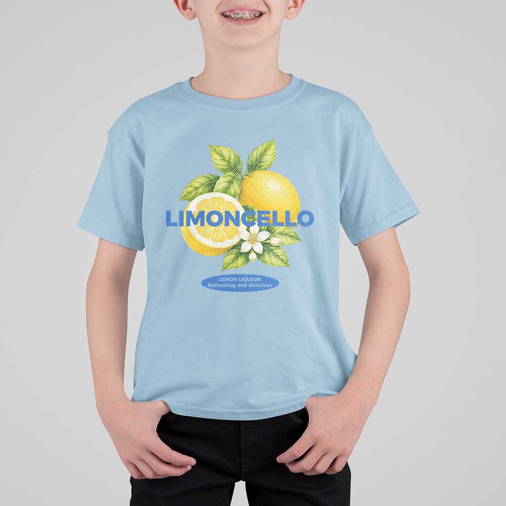 Vintage Limoncello Lemon Liqueur T Shirt For Kid Citrus Fruit Botanical Italian Summer Graphic