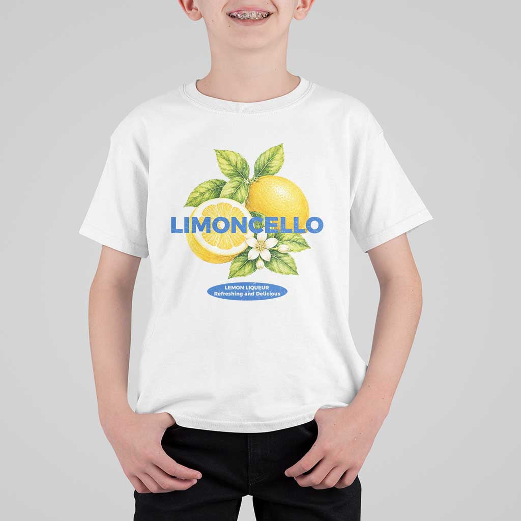 Vintage Limoncello Lemon Liqueur T Shirt For Kid Citrus Fruit Botanical Italian Summer Graphic