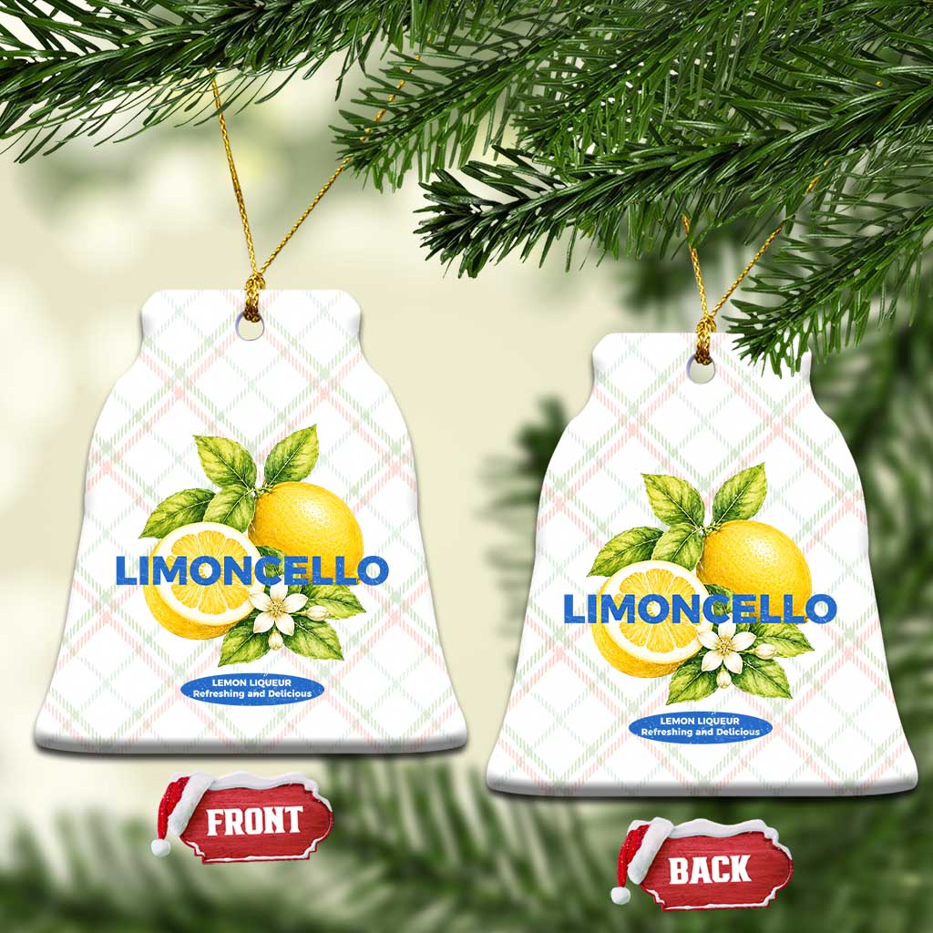 Vintage Limoncello Lemon Liqueur Ceramic Ornament Citrus Fruit Botanical Italian Summer Graphic