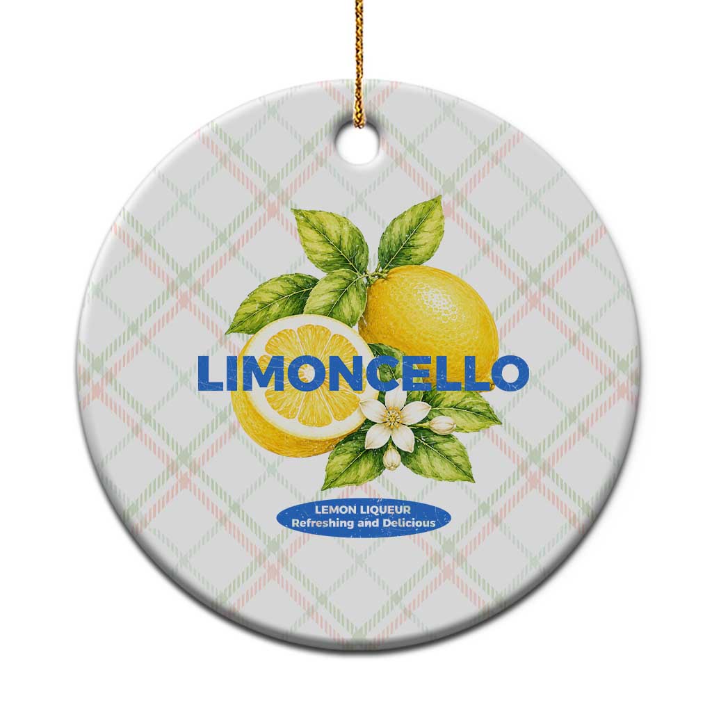 Vintage Limoncello Lemon Liqueur Ceramic Ornament Citrus Fruit Botanical Italian Summer Graphic