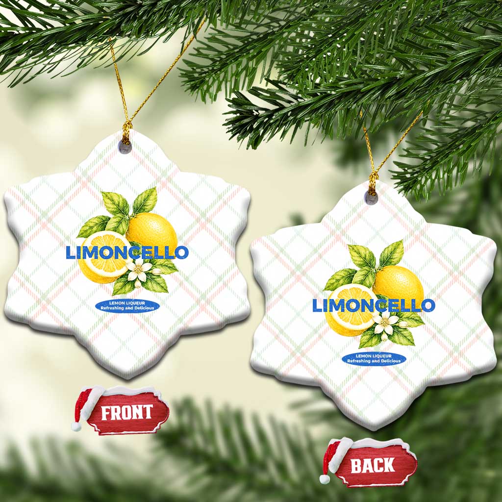 Vintage Limoncello Lemon Liqueur Ceramic Ornament Citrus Fruit Botanical Italian Summer Graphic