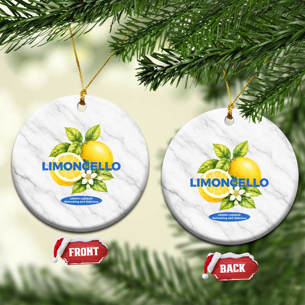 Vintage Limoncello Lemon Liqueur Ceramic Ornament Citrus Fruit Botanical Italian Summer Graphic