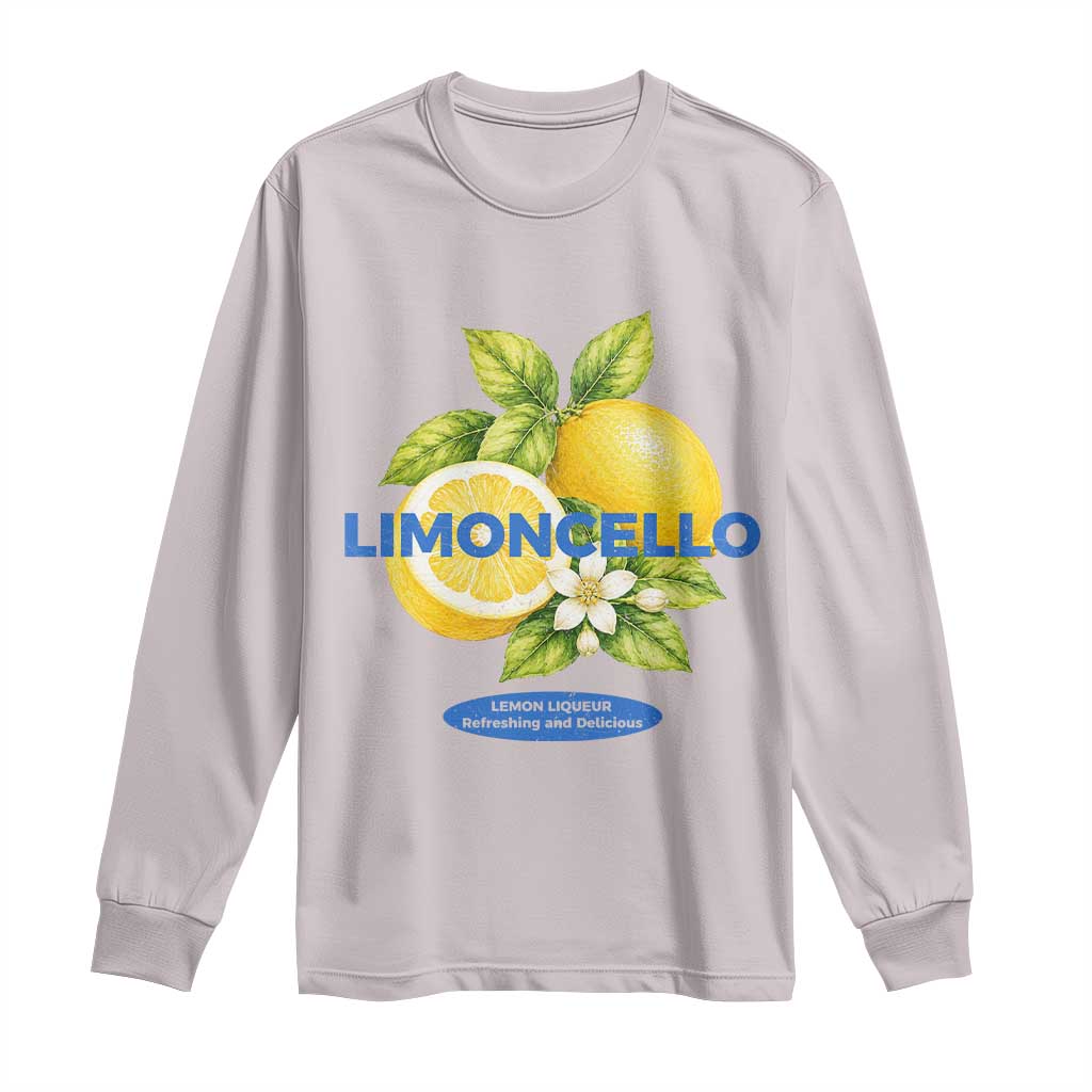 Vintage Limoncello Lemon Liqueur Long Sleeve Shirt Citrus Fruit Botanical Italian Summer Graphic