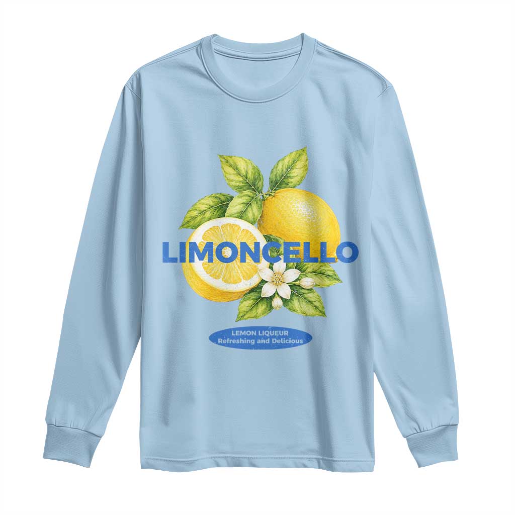 Vintage Limoncello Lemon Liqueur Long Sleeve Shirt Citrus Fruit Botanical Italian Summer Graphic