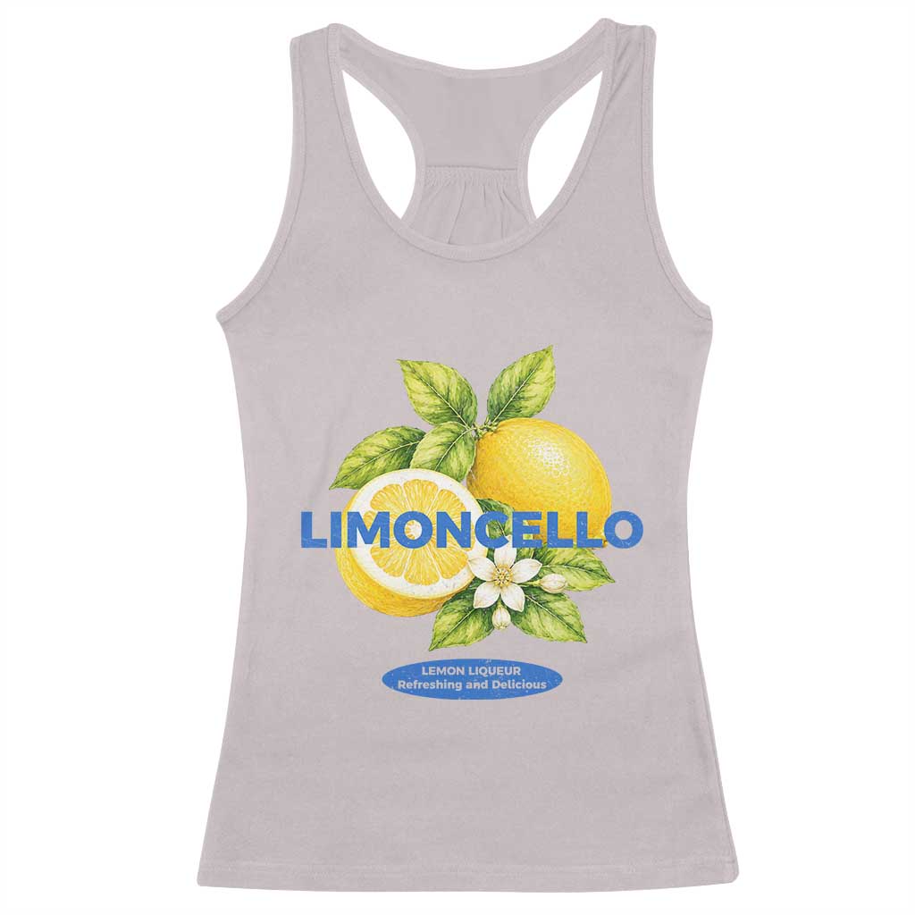 Vintage Limoncello Lemon Liqueur Racerback Tank Top Citrus Fruit Botanical Italian Summer Graphic
