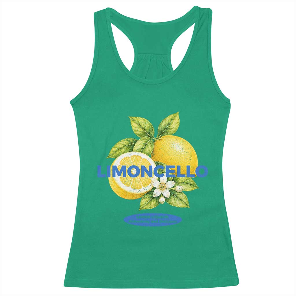 Vintage Limoncello Lemon Liqueur Racerback Tank Top Citrus Fruit Botanical Italian Summer Graphic