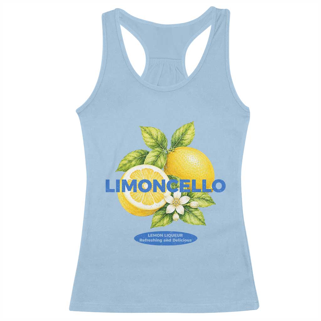Vintage Limoncello Lemon Liqueur Racerback Tank Top Citrus Fruit Botanical Italian Summer Graphic