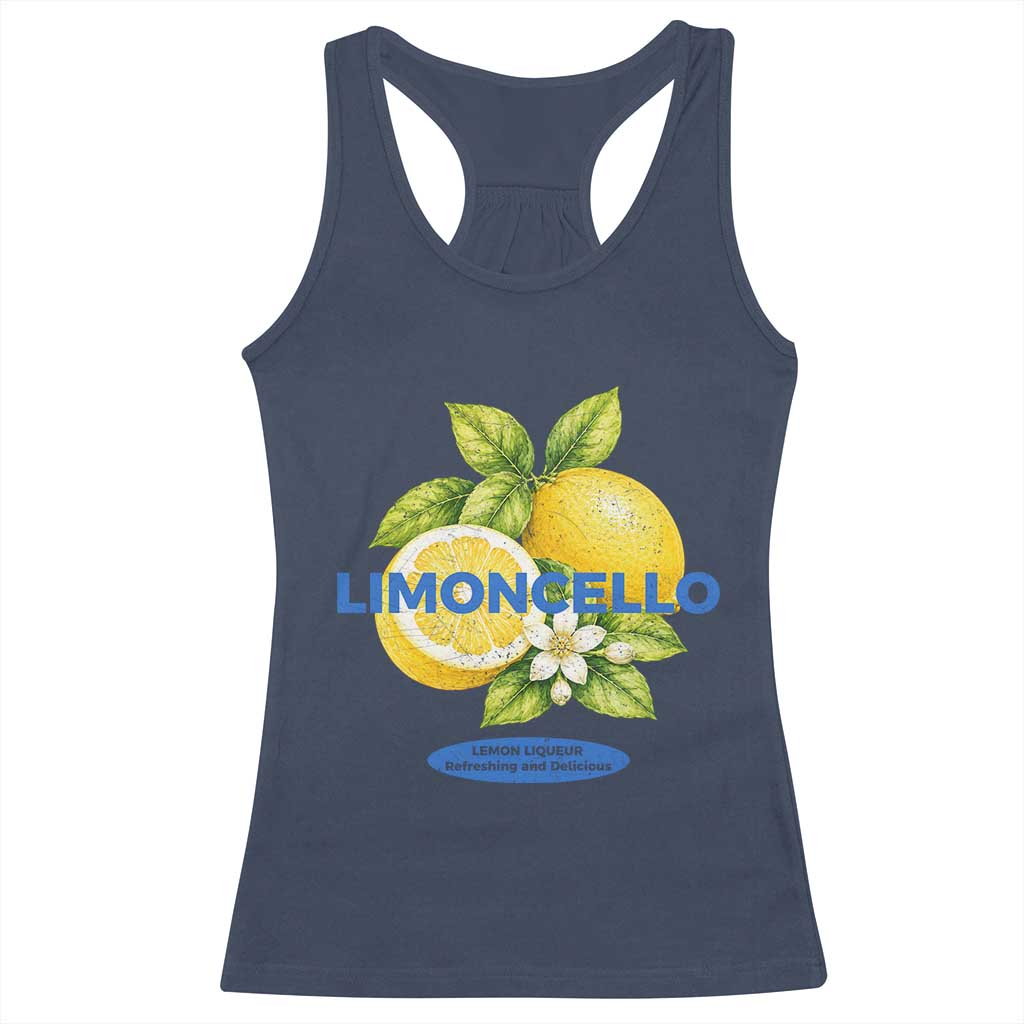 Vintage Limoncello Lemon Liqueur Racerback Tank Top Citrus Fruit Botanical Italian Summer Graphic