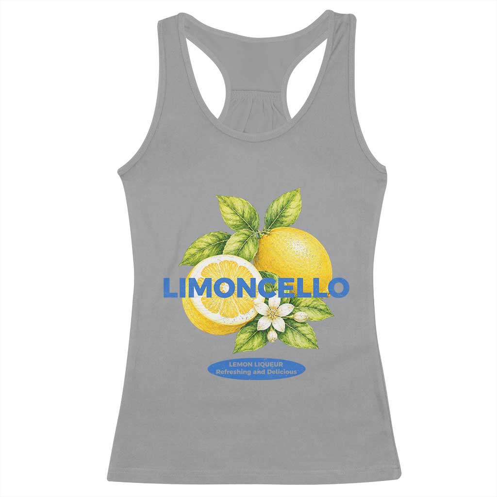 Vintage Limoncello Lemon Liqueur Racerback Tank Top Citrus Fruit Botanical Italian Summer Graphic