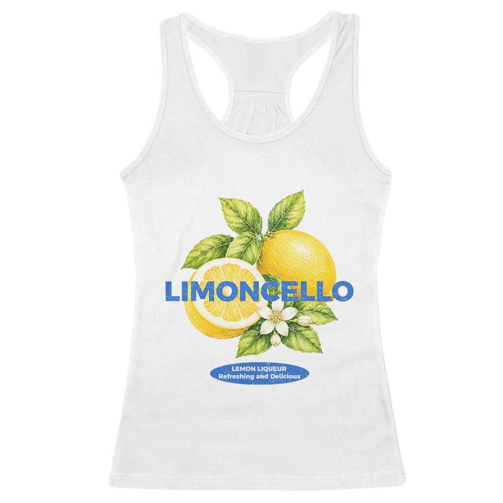 Vintage Limoncello Lemon Liqueur Racerback Tank Top Citrus Fruit Botanical Italian Summer Graphic
