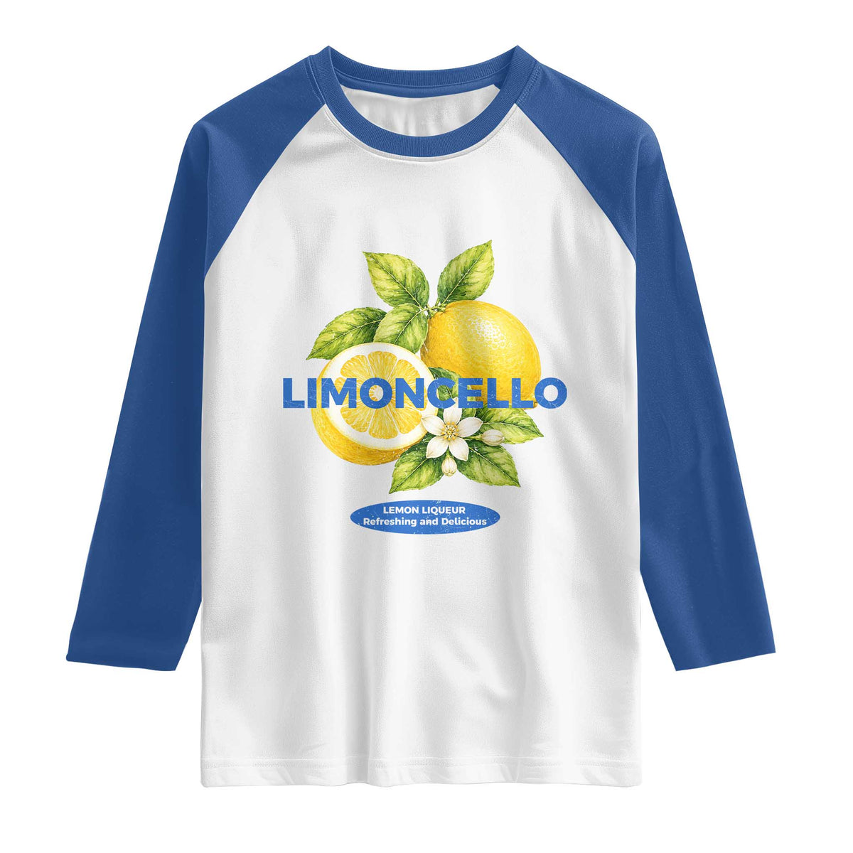 Vintage Limoncello Lemon Liqueur Raglan Shirt Citrus Fruit Botanical Italian Summer Graphic