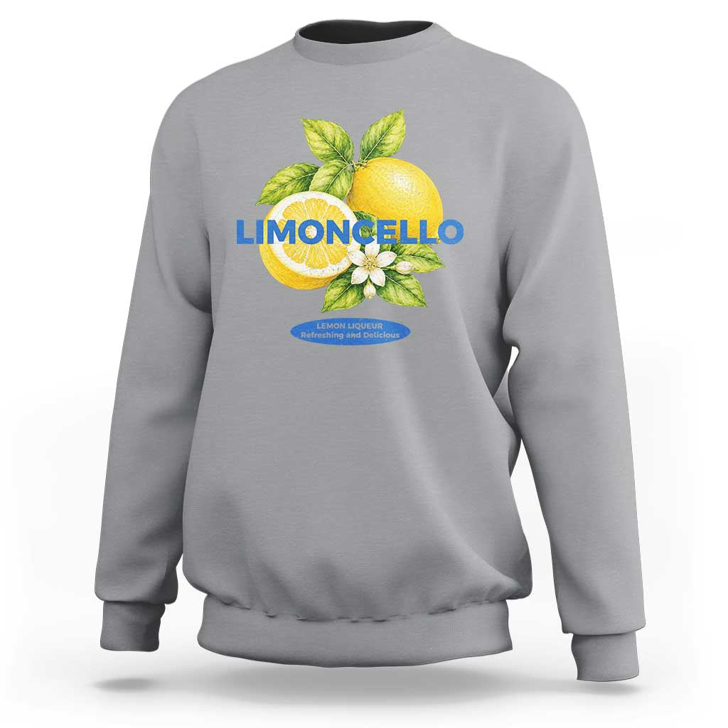 Vintage Limoncello Lemon Liqueur Sweatshirt Citrus Fruit Botanical Italian Summer Graphic