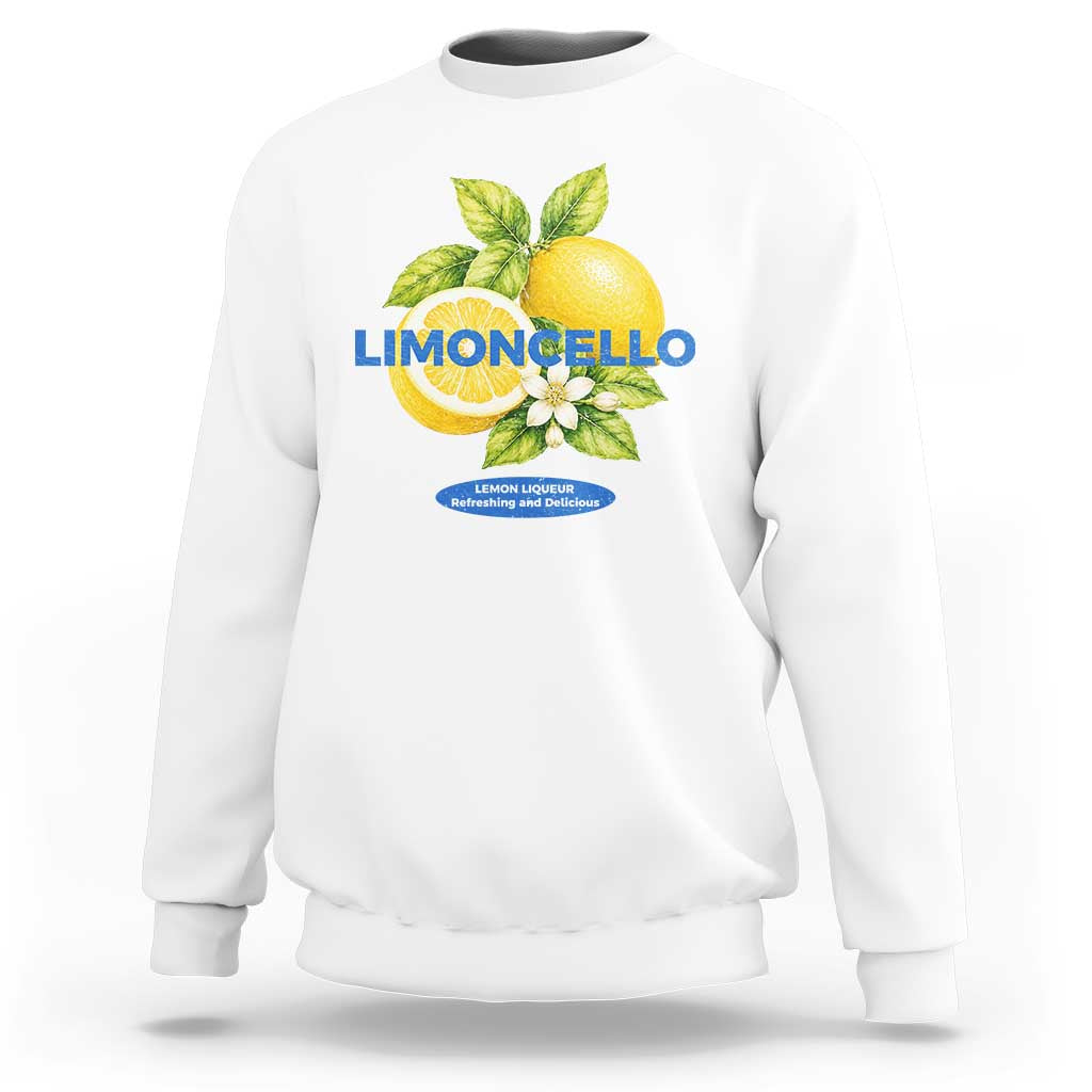 Vintage Limoncello Lemon Liqueur Sweatshirt Citrus Fruit Botanical Italian Summer Graphic