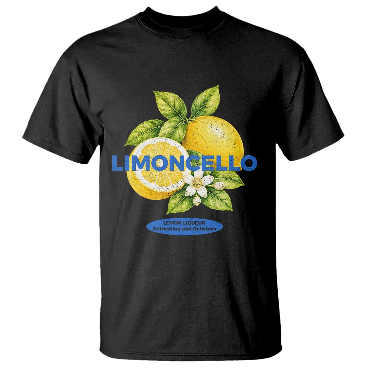 Vintage Limoncello Lemon Liqueur T Shirt Citrus Fruit Botanical Italian Summer Graphic