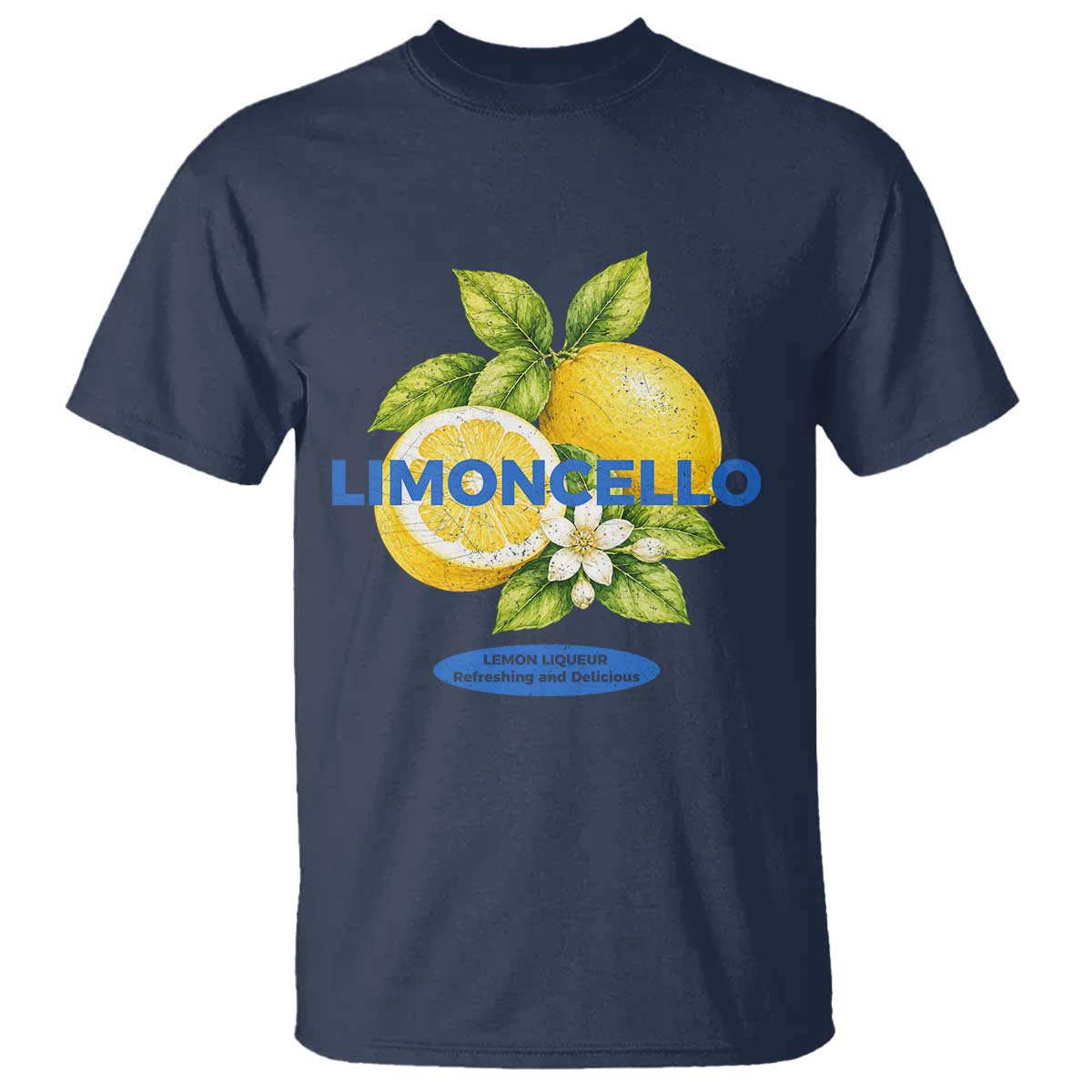 Vintage Limoncello Lemon Liqueur T Shirt Citrus Fruit Botanical Italian Summer Graphic