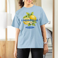 Vintage Limoncello Lemon Liqueur T Shirt For Women Citrus Fruit Botanical Italian Summer Graphic