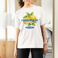 Vintage Limoncello Lemon Liqueur T Shirt For Women Citrus Fruit Botanical Italian Summer Graphic