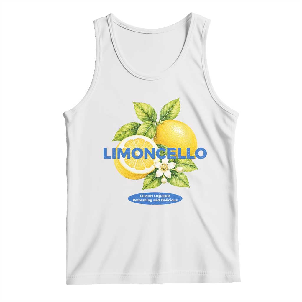 Vintage Limoncello Lemon Liqueur Tank Top Citrus Fruit Botanical Italian Summer Graphic