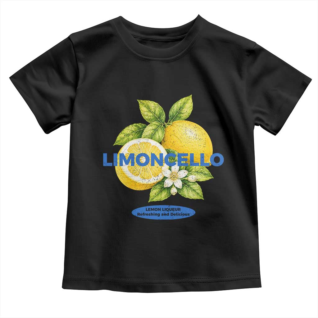 Vintage Limoncello Lemon Liqueur Toddler T Shirt Citrus Fruit Botanical Italian Summer Graphic
