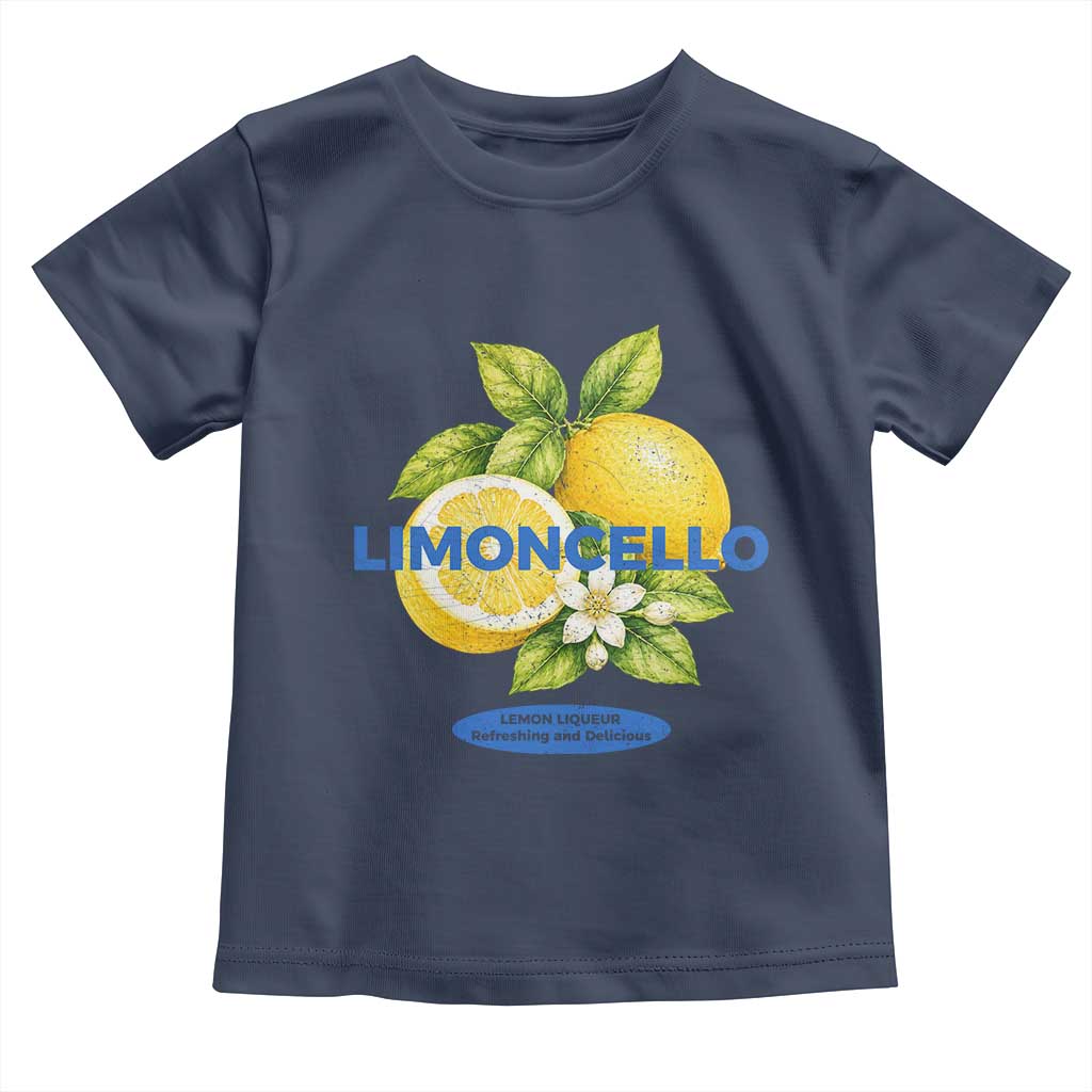Vintage Limoncello Lemon Liqueur Toddler T Shirt Citrus Fruit Botanical Italian Summer Graphic