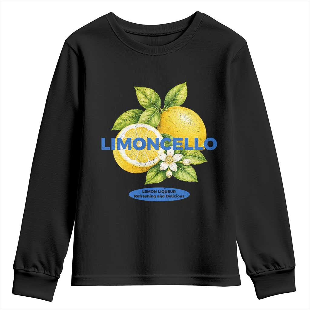Vintage Limoncello Lemon Liqueur Youth Sweatshirt Citrus Fruit Botanical Italian Summer Graphic