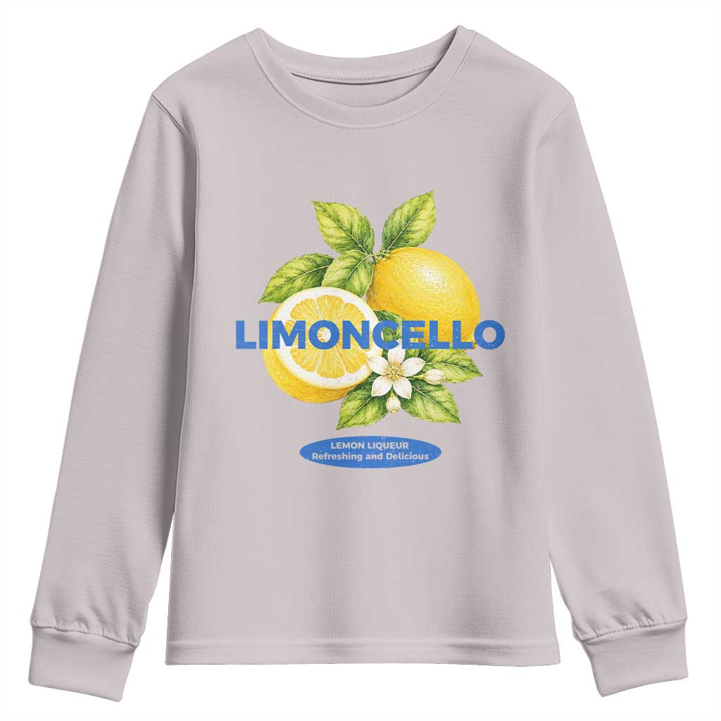 Vintage Limoncello Lemon Liqueur Youth Sweatshirt Citrus Fruit Botanical Italian Summer Graphic