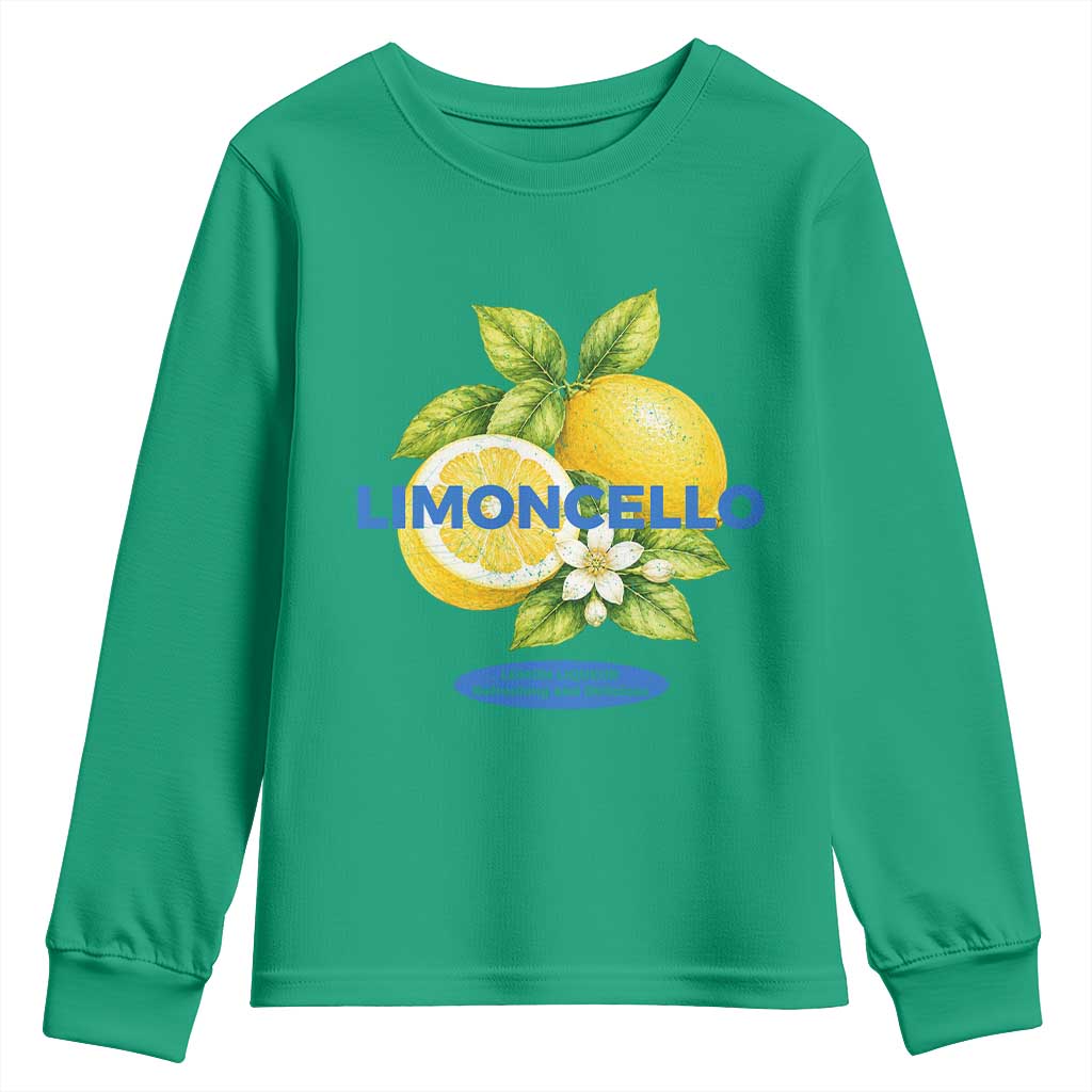 Vintage Limoncello Lemon Liqueur Youth Sweatshirt Citrus Fruit Botanical Italian Summer Graphic