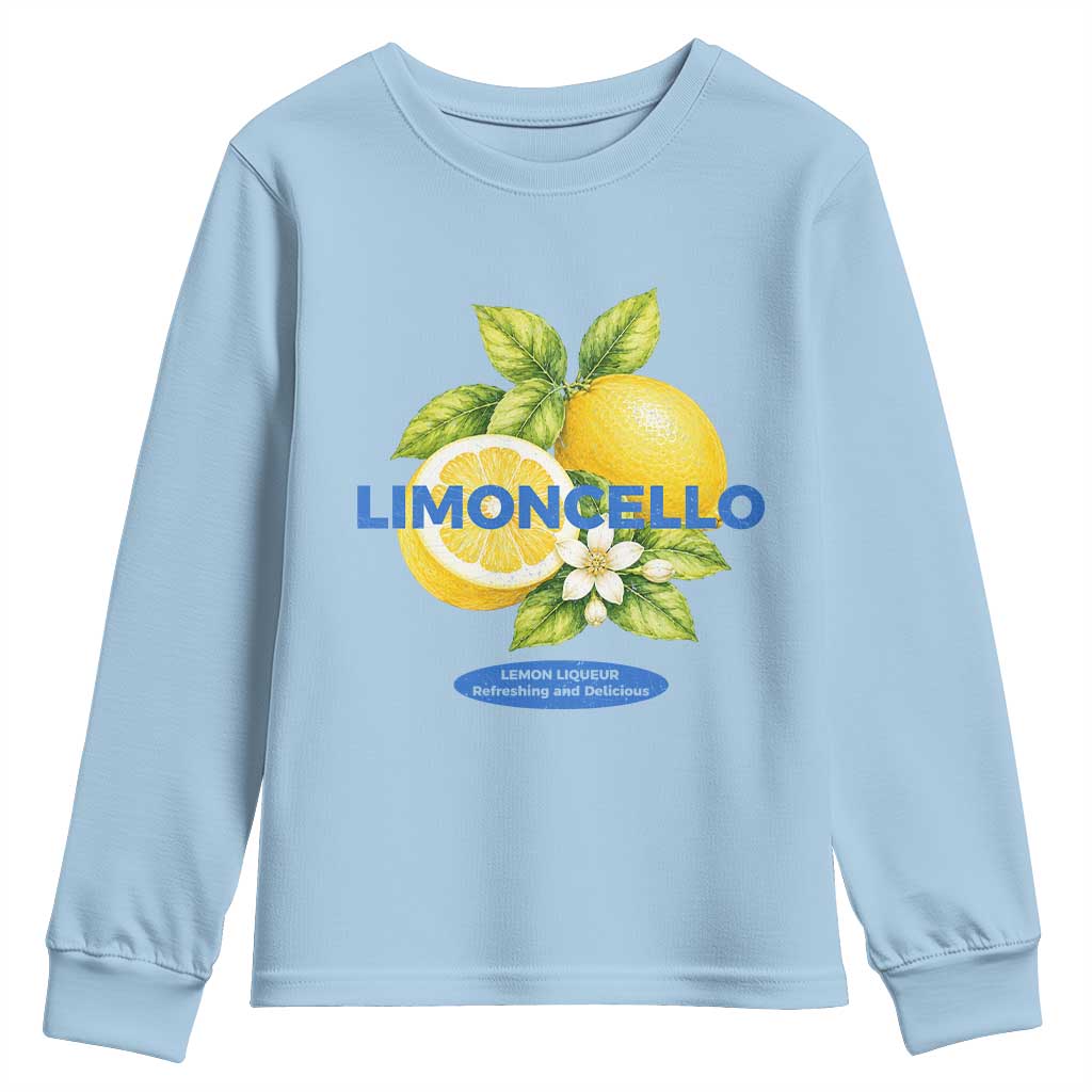 Vintage Limoncello Lemon Liqueur Youth Sweatshirt Citrus Fruit Botanical Italian Summer Graphic