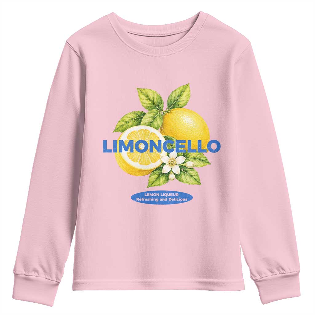 Vintage Limoncello Lemon Liqueur Youth Sweatshirt Citrus Fruit Botanical Italian Summer Graphic