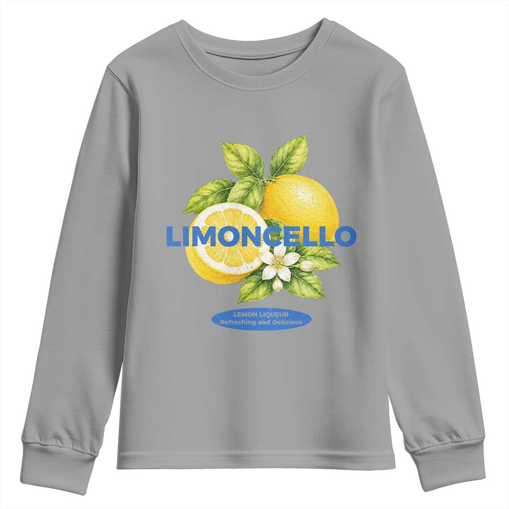 Vintage Limoncello Lemon Liqueur Youth Sweatshirt Citrus Fruit Botanical Italian Summer Graphic