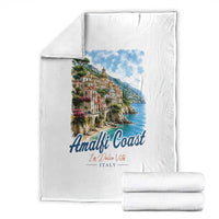 Amalfi Coast Throw Blanket La Dolce Vita Italy Coastal Village Vintage Mediterranean Paradise