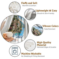 Amalfi Coast Throw Blanket La Dolce Vita Italy Coastal Village Vintage Mediterranean Paradise