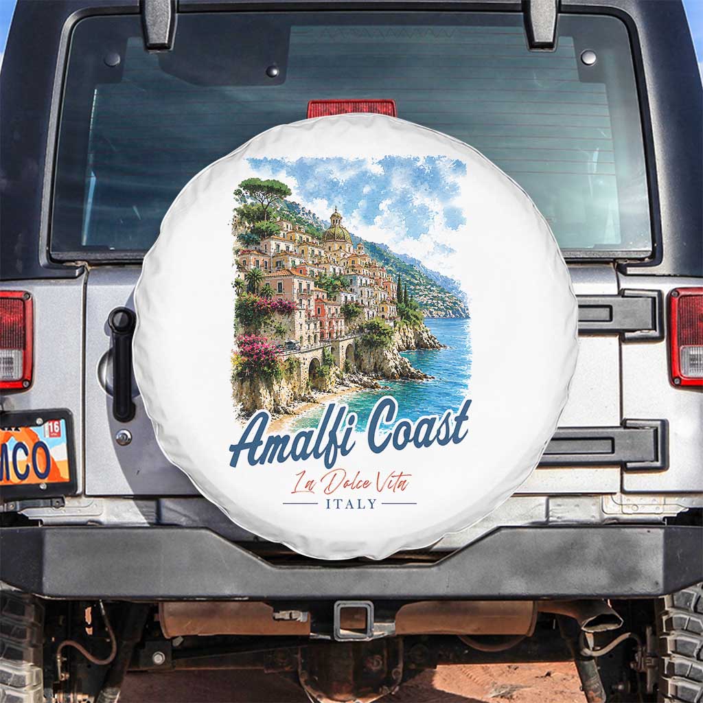 Amalfi Coast Spare Tire Cover La Dolce Vita Italy Coastal Village Vintage Mediterranean Paradise