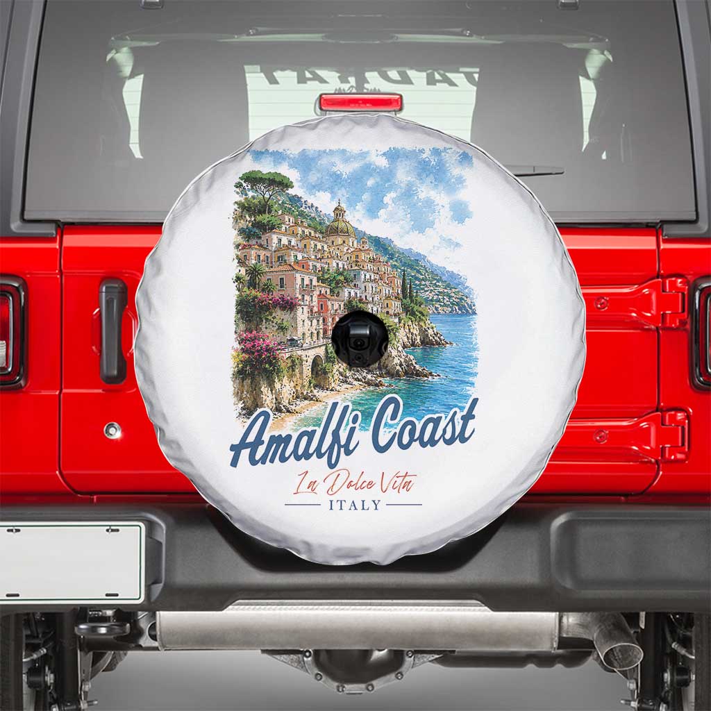 Amalfi Coast Spare Tire Cover La Dolce Vita Italy Coastal Village Vintage Mediterranean Paradise