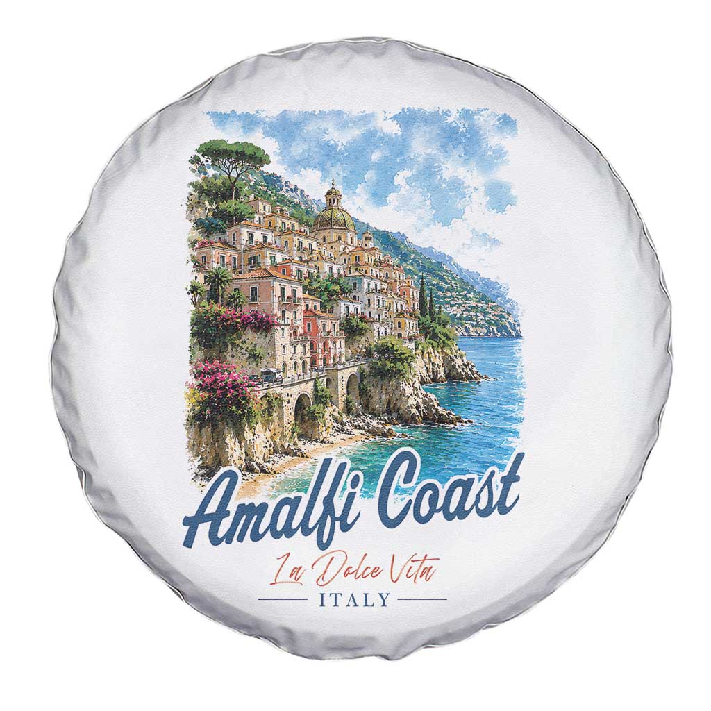 Amalfi Coast Spare Tire Cover La Dolce Vita Italy Coastal Village Vintage Mediterranean Paradise