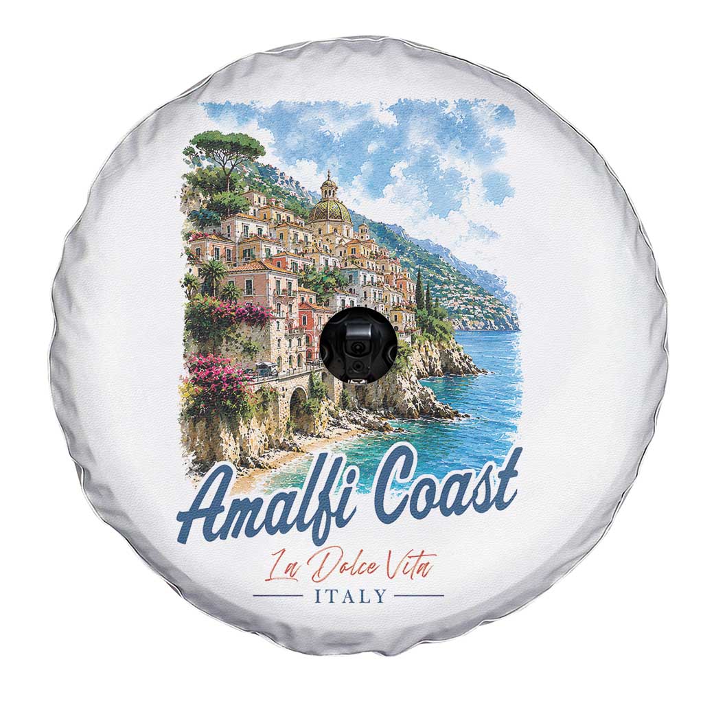 Amalfi Coast Spare Tire Cover La Dolce Vita Italy Coastal Village Vintage Mediterranean Paradise