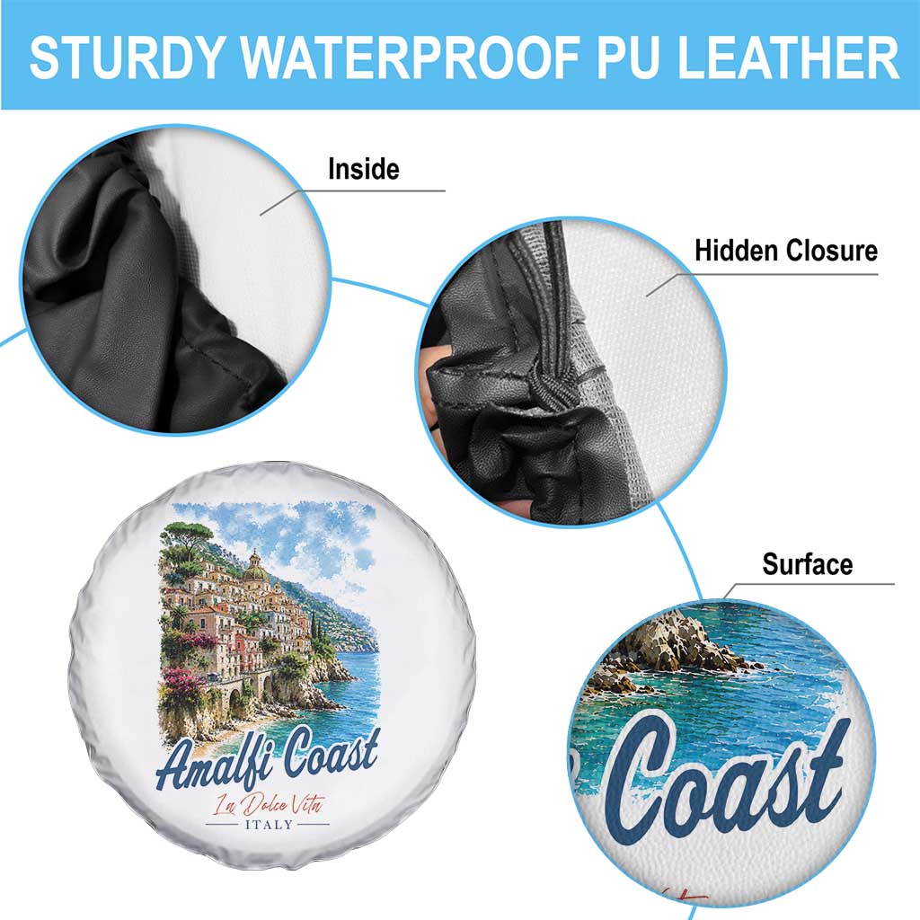 Amalfi Coast Spare Tire Cover La Dolce Vita Italy Coastal Village Vintage Mediterranean Paradise