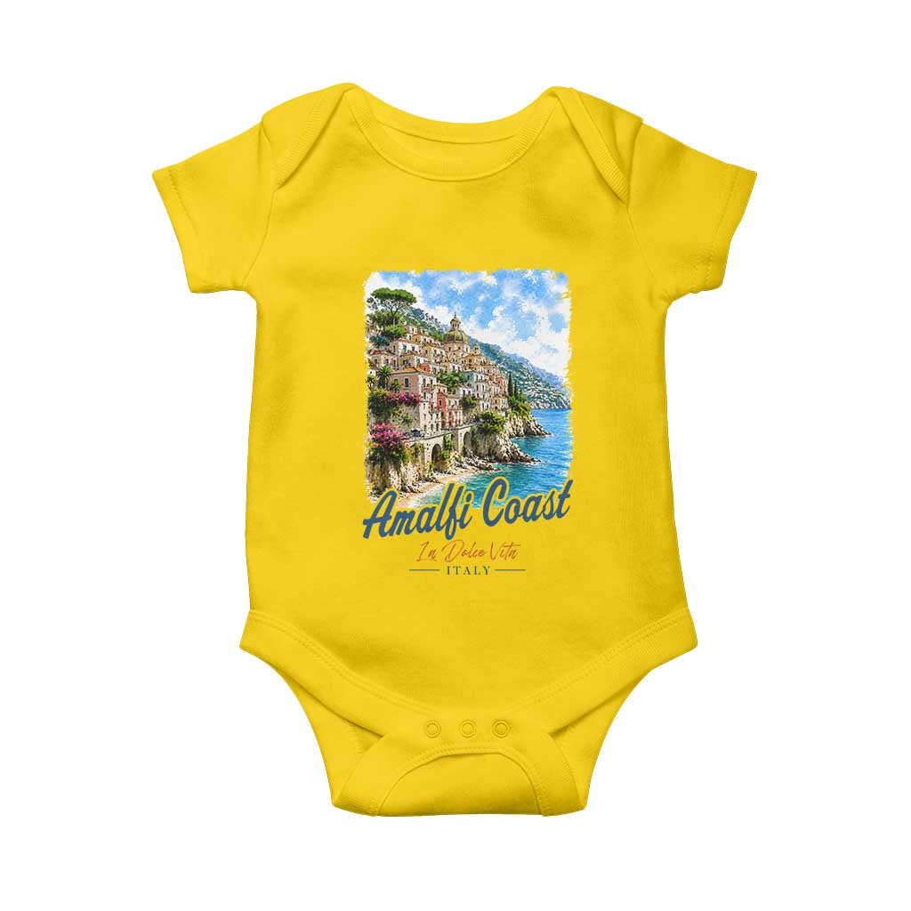 Amalfi Coast Baby Onesie La Dolce Vita Italy Coastal Village Vintage Mediterranean Paradise