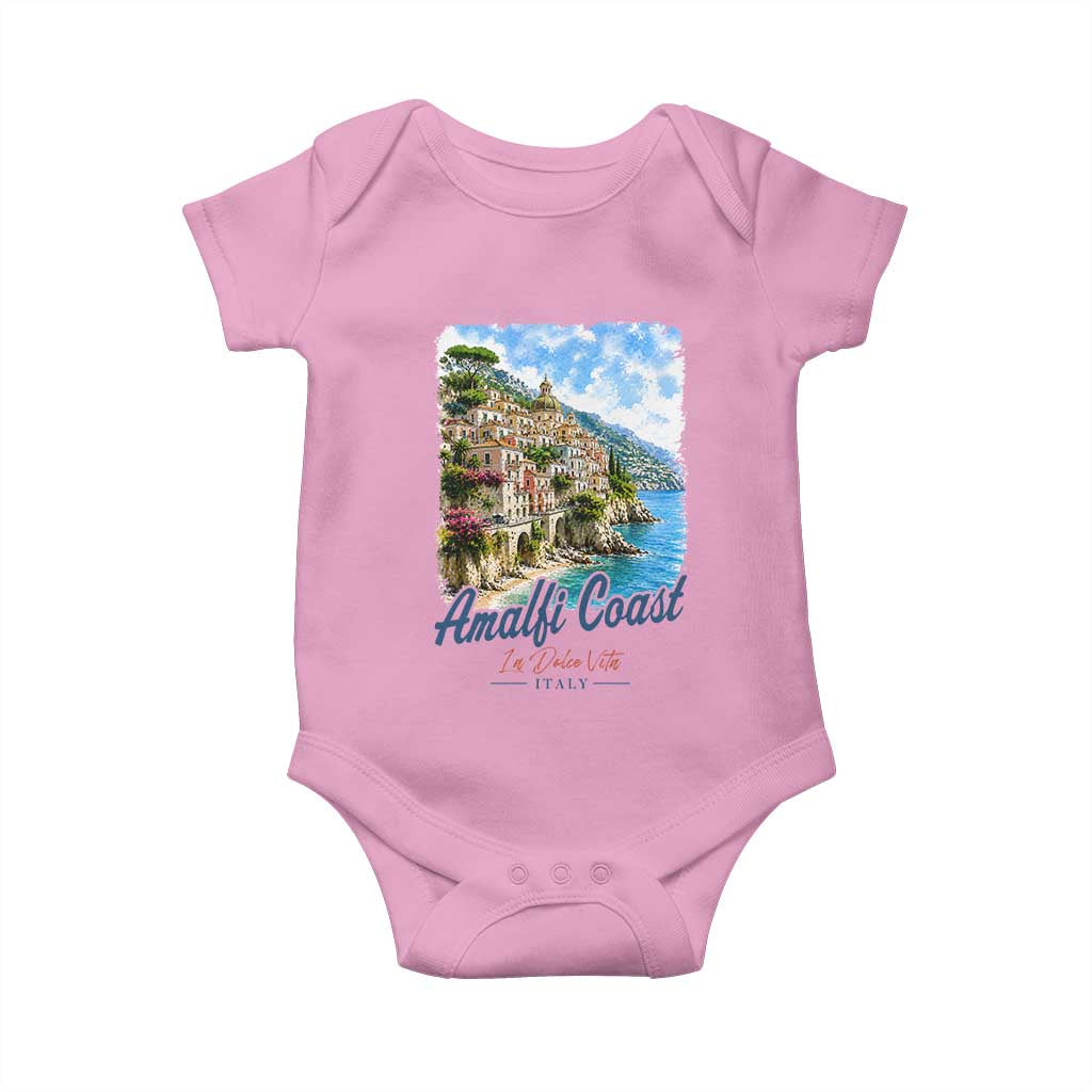 Amalfi Coast Baby Onesie La Dolce Vita Italy Coastal Village Vintage Mediterranean Paradise