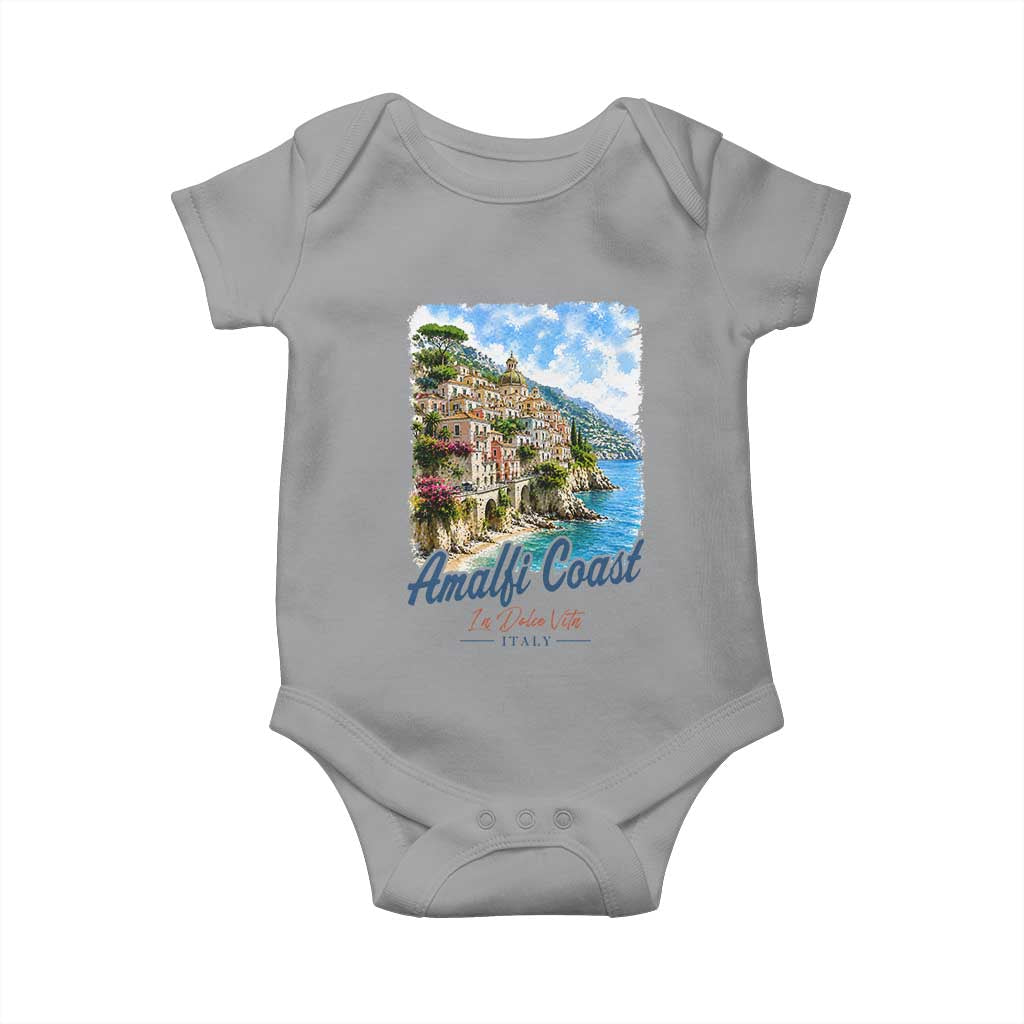 Amalfi Coast Baby Onesie La Dolce Vita Italy Coastal Village Vintage Mediterranean Paradise
