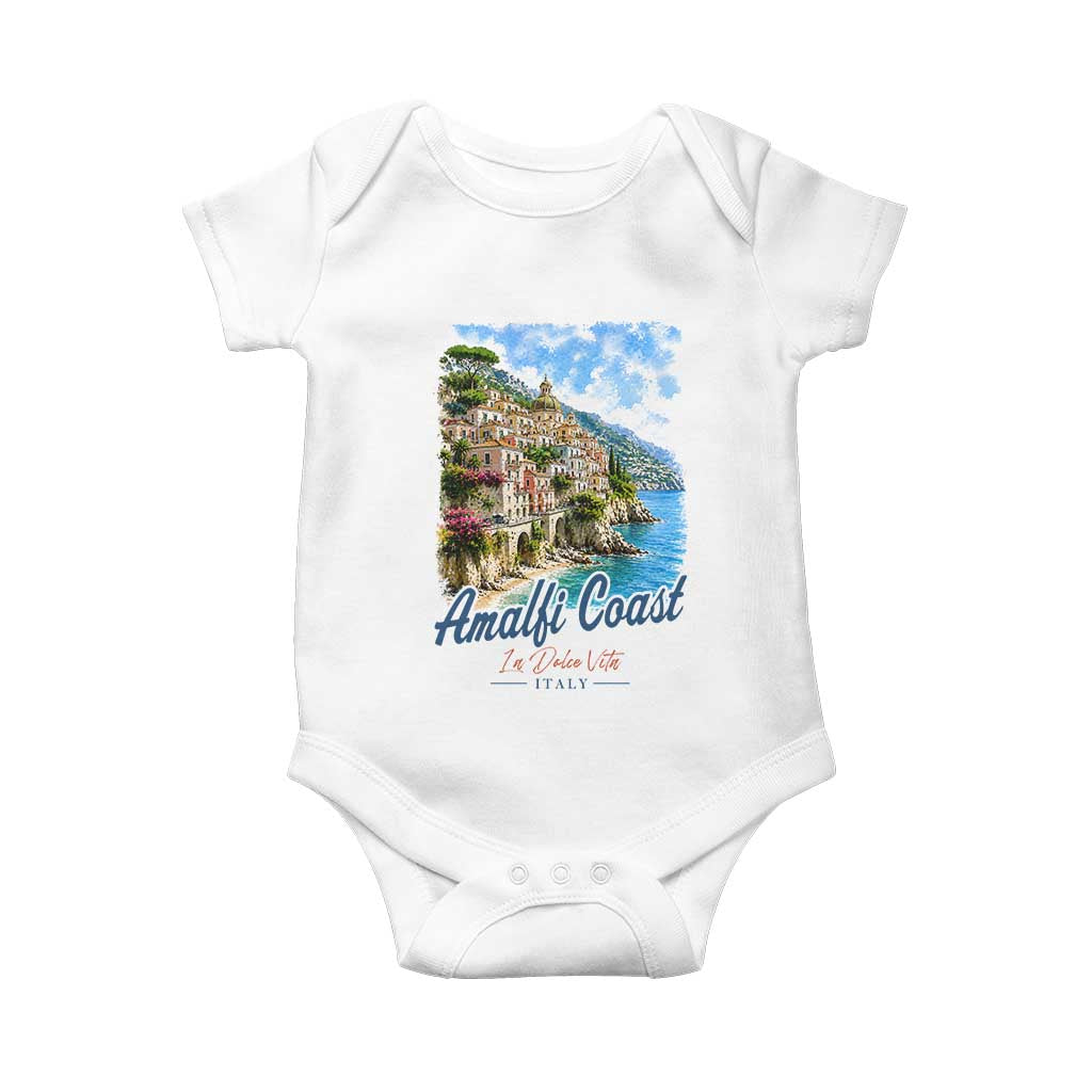 Amalfi Coast Baby Onesie La Dolce Vita Italy Coastal Village Vintage Mediterranean Paradise