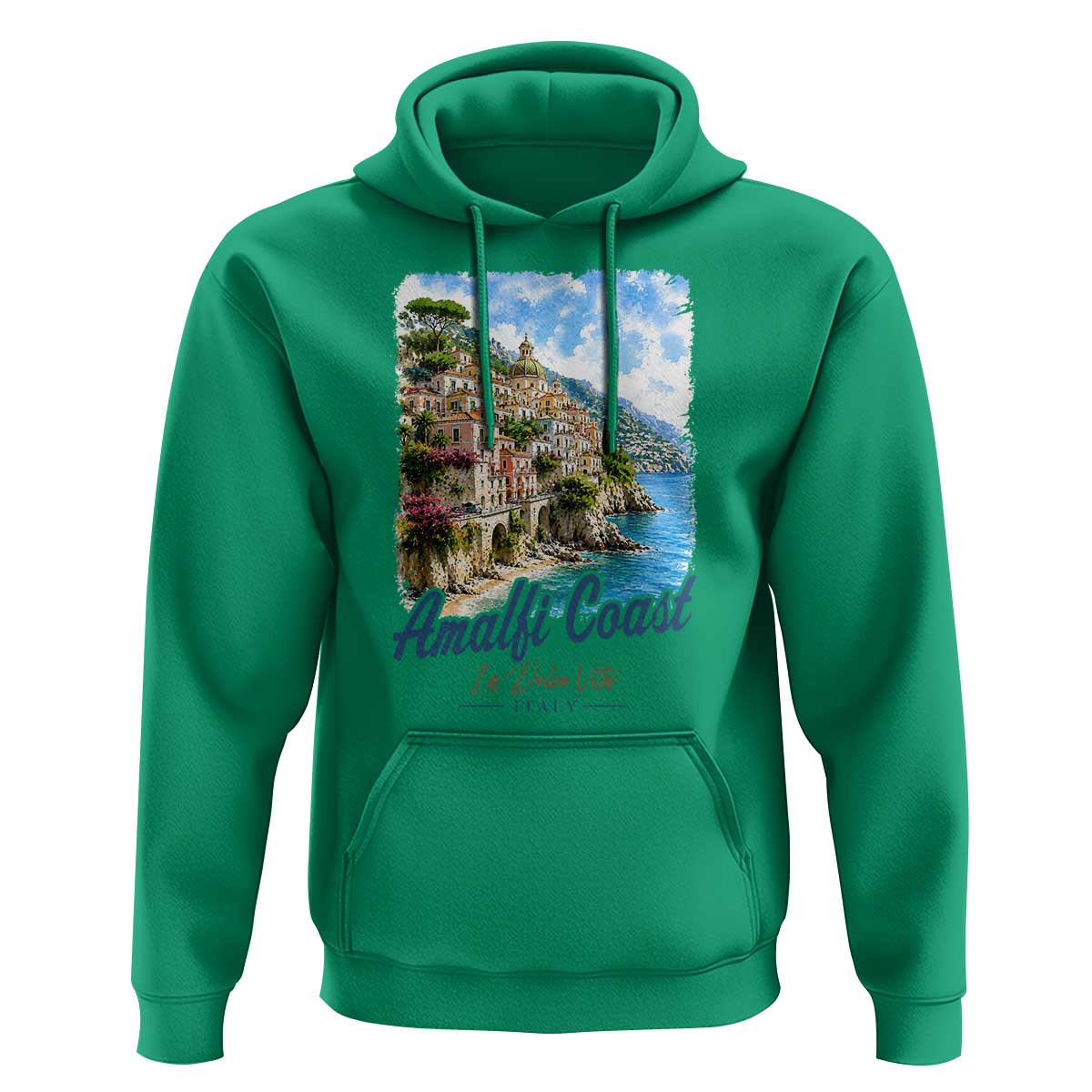 Amalfi Coast Hoodie La Dolce Vita Italy Coastal Village Vintage Mediterranean Paradise