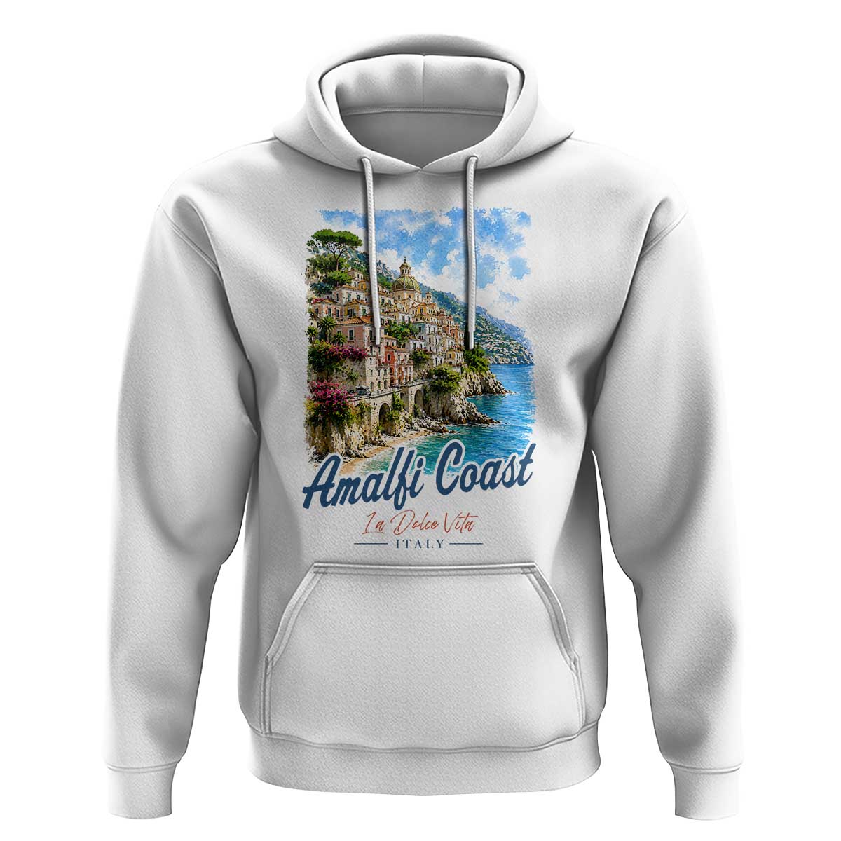 Amalfi Coast Hoodie La Dolce Vita Italy Coastal Village Vintage Mediterranean Paradise